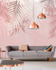 Фотообои F-343 Пальмовые листья розовые 300х270